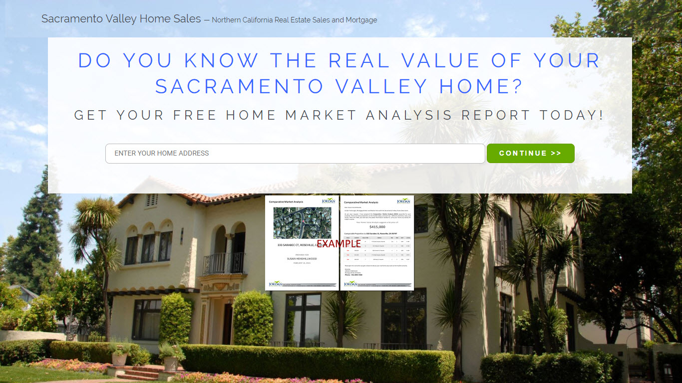 Sacramento Valley Homes Sales - Real Estate Lead Generator