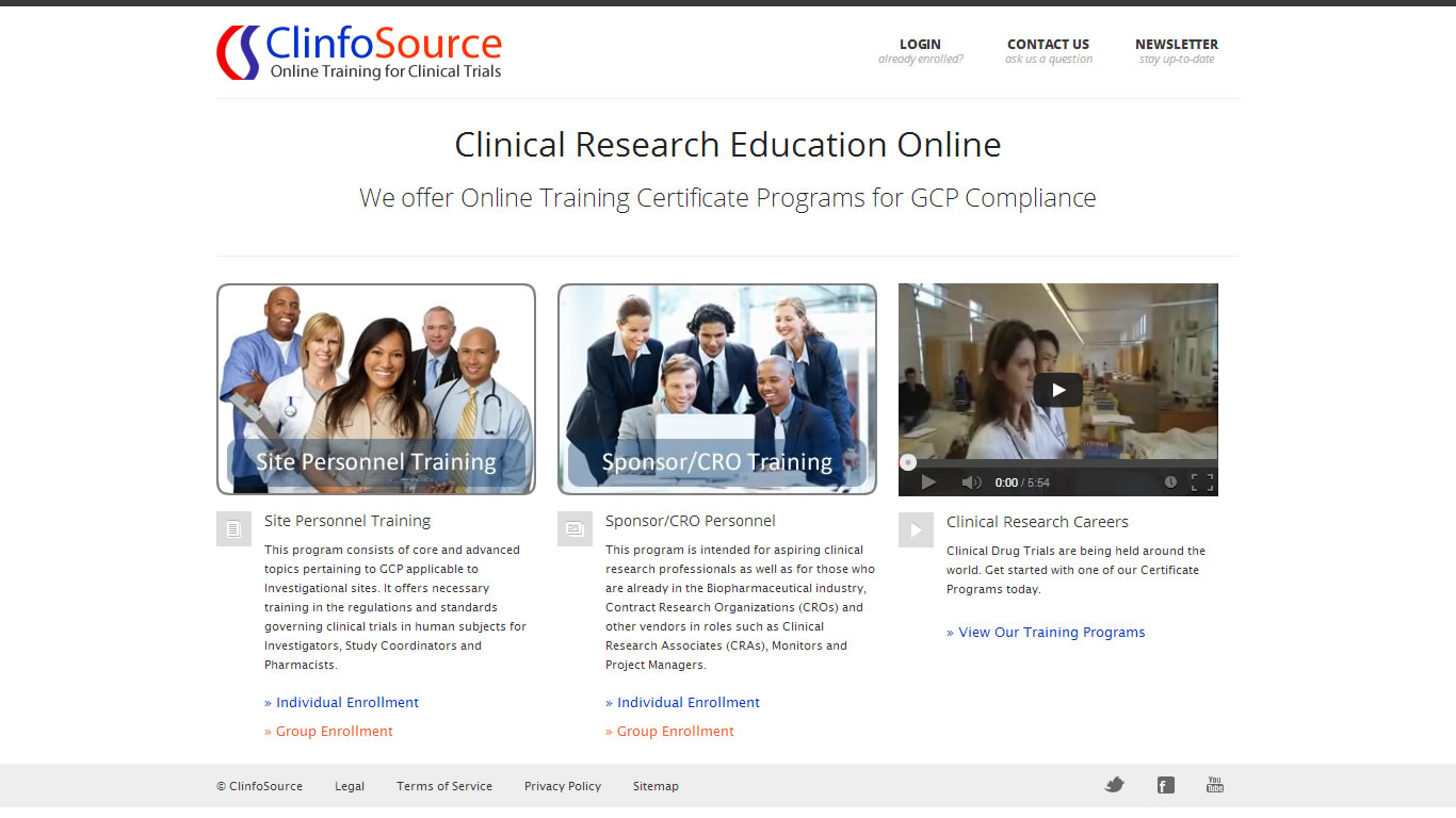 ClinfoSource, Online Training for Clinical Trials