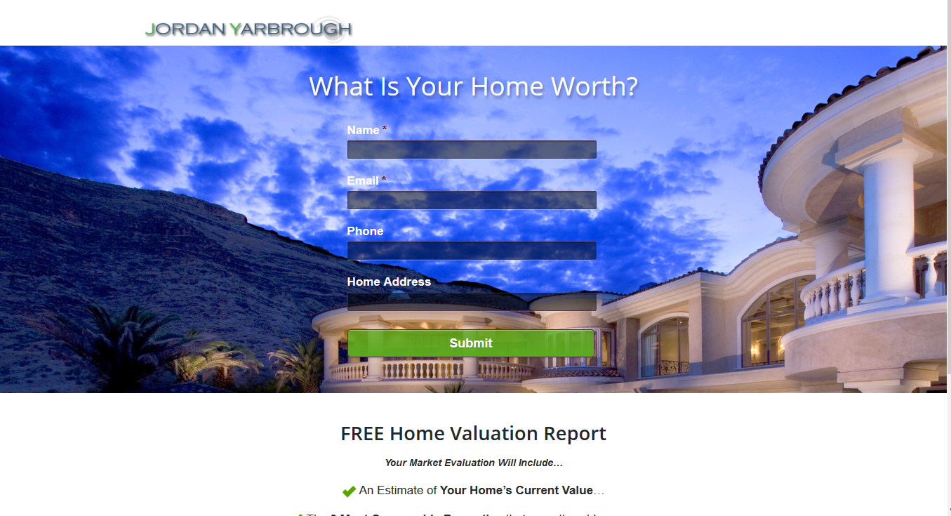 Landing Page for Jordan Yarbrough, Mortgage Broker